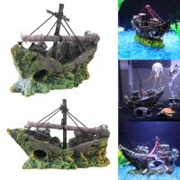 Decoraciones De Acuario Para Pesca En Mar Caribeño Barco Pirata De Resina Vintage Accesorios Para Acuario Decoración De Hogar - details 0