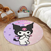 Alfombra Redonda MINISO Sanrio Kuromi Antideslizante Lavable Máquina Para Alfombra De Baño Dormitorio Sala De Estar - details 4