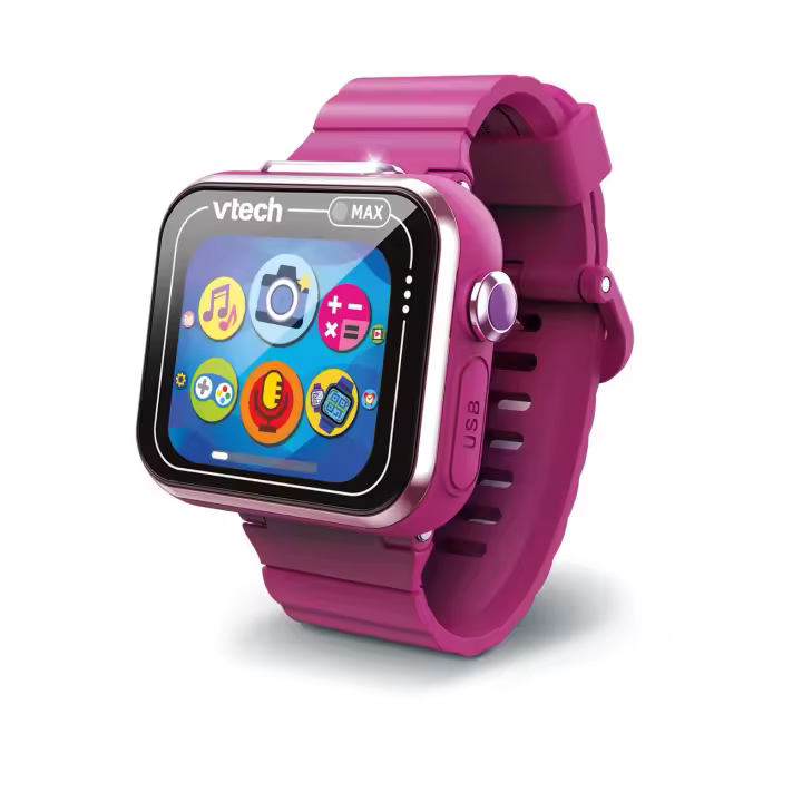 Vtech - Kidizoom Smartwatch Max Frambuesal 531617: Reloj Inteligente para Niños +4 años. Doble Cámara, Pantalla Táctil, Juegos Interactivos, Música. ¡Transforma cada minuto en una aventura! - 1