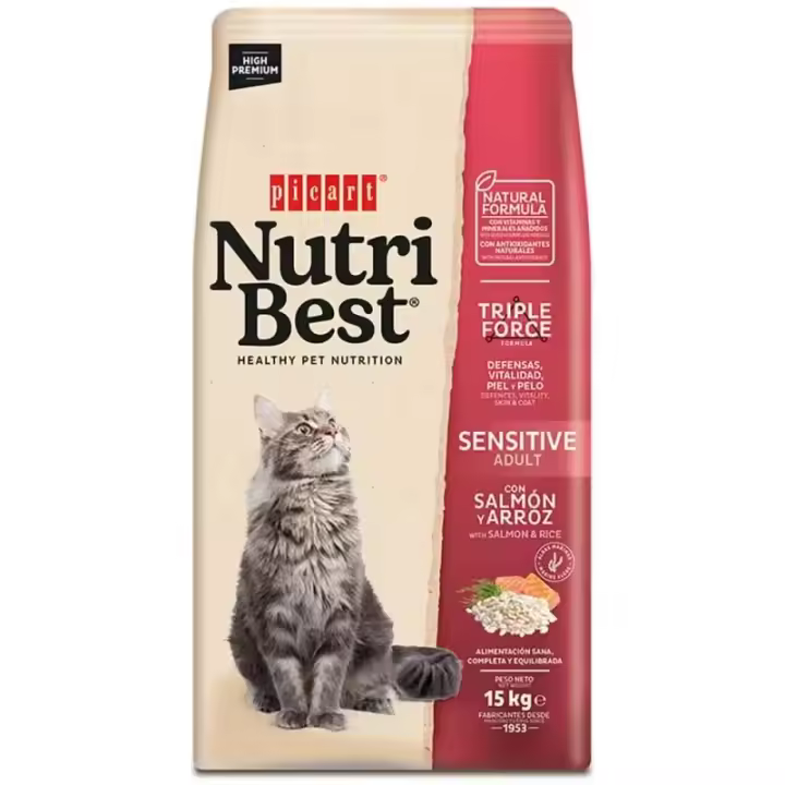 Picart Nutribest Cat Adult Sensitive Salmón & Arroz 15 Kg - 1