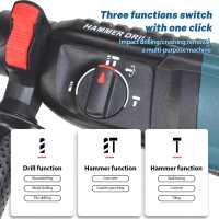 800W MultiFunction Rotary Electric Hammer 3-in-1 Electric Pick Hammer Drill Household Concrete Hammer Drill Machine Set - details 4