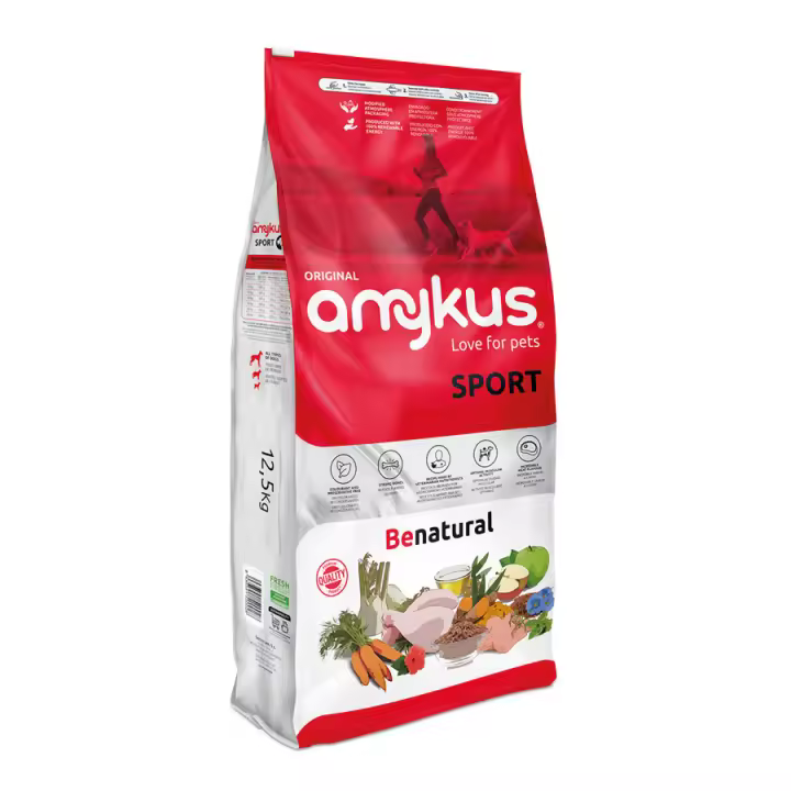 Amykus Original Sport - Pienso para Perros Activos - Alta Energía, Comida para Perros, Alimento Seco con Pollo y Pavo - 1