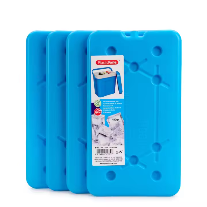 Plastic Forte - Lote de 4 Acumuladores de Frío Extra-Planos Nº 10 Reutilizables. Turquesa - 1