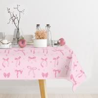 Mantel De Fiesta Coquette Para Mujeres Y Niñas En Rosa Con Lazo Decoración Elegante Para Bodas Y Baños De Luz Fiesta De Cumpleaños Decoración De Mesa Para Ocasiones Especiales - details 0