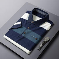 Camisa Polo Casual Para Hombres De Hilo Tejido Manga Corta Color Sólido Moda Top Transpirable Para Verano - details 2