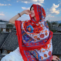 Bufanda De Playa Bohemia Para Mujer Pashmina Floral Estilo Fashion Verano Hijab Envoltura Echarpe Decorativa Polyester Sin Costuras - details 27