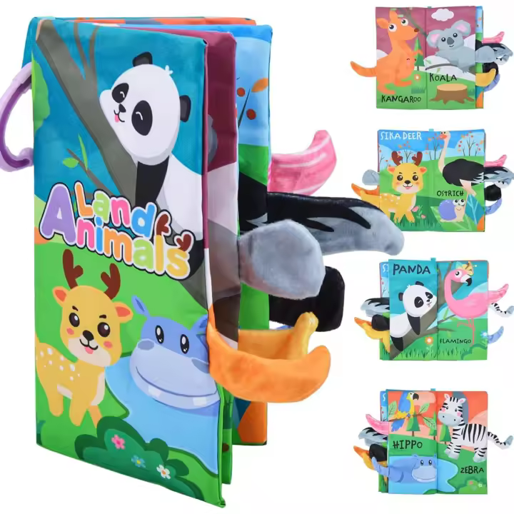 Baby Books Toys Sensory Books Touch and Feel Crinkle Cloth Books for Babies 0-6 Months Essentials Books for Newborn - 1