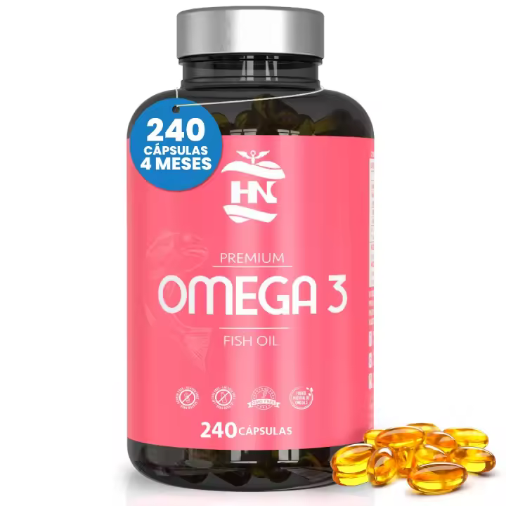 Omega 3 Capsulas 1000mg - 240 perlas blandas de Omega3 enriquecido con vitamina E - Omega-3 fish oil con 350mg EPA - 250mg DHA (4 meses) - 1