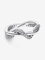 Pandora - Anillo de Ondas entrelazadas Brillantes-Plata de - details 0