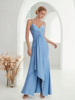 Vestido De Fiesta Mgiacy Con Diseño De Puntadas En El Pecho Y Cuello Encañonado En Tela De Poliéster Con Cinturón Y Abertura En La Parte Inferior Vestido De Bodas Vestido De Ball Vestido De Party - details 17