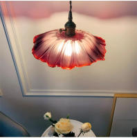 Lámpara Colgante De Vidrio Colorido LED Moderna Para Dormitorio Y Sala De Estar Iluminación Suspenso Candelabro Individual Para Barra De Hotel - details 25