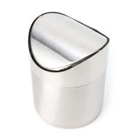 Bandeja De Papelera De Acero Inoxidable Mini 1.5L Con Tapa Giratoria Para Escritorio Y Cocina Ecológica Y Duradera - details 6