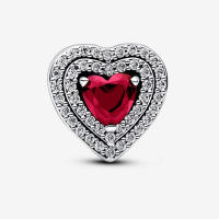 Pandora Charm de Colgante en Plata de Lei Charm Corazón Nivel Rojo Brillante 799218C02 ,Incluye Caja Original - details 0