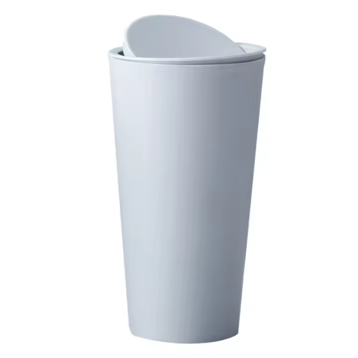 Mini Papelera De Coche Ecológica De Plástico Impermeable Para Oficina Y Hogar Organizador De Basura Redondo Portátil Para Interiores - 1