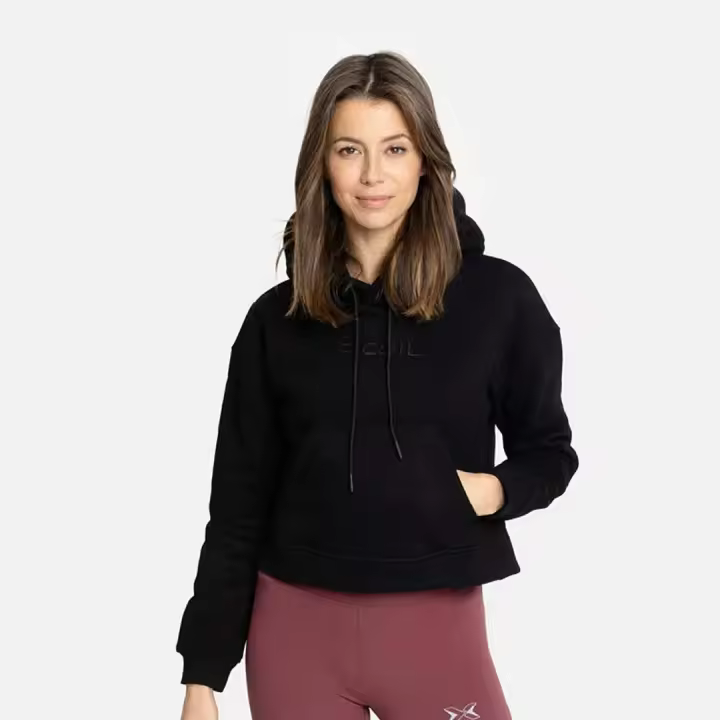 Sudadera Corta con Capucha Mujer Core - 1