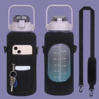 Funda Para Botella De Agua Deportiva De Media Gallón Con Correa Inclinada Portátil Para Gimnasio Y Deportes Al Aire Libre - details 5