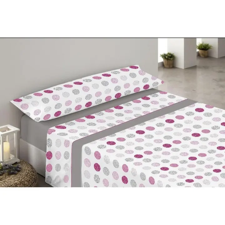 JIMENÉZ HOME: COFLOR SPAIN  - Colección Verano CIRCULOS GRIS - 3 Piezas Microfibra 100% poliéster tacto suave. - 1