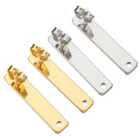 10pcs Pendantes De Estudium En Acero Inoxidable Rectangular Con Base Y Tapón Para Orejas Herramientas Para Joyería DIY - details 17