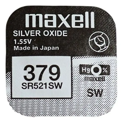 CABLEPELADO Pila de Boton oxido Plata | Pila 379 | Pila SR521SW | Voltaje de la Pila: 1,55 V | Capacidad de batería: 16 mAh | 1 Unidad - 1