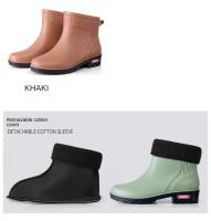 Botas De Lluvia Para Mujer Cortas Moda Impermeables Zapatos Casuales De Goma Antideslizantes Suela Gruesa Versátiles Para Todas Las Estaciones - details 9