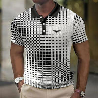Camisa Polo Casual Para Hombre Verano Cuello Redondo Botones Transpirable Estilo Contraste Color Polo De Poliéster - details 4