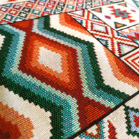 Lafabricadelastelas- Gobelino Jacquard TRIBAL, AZTECA., tela por metros .Tapicería, resistente, opaco, alta calidad y durabilidad, cortinas, cojines, colchas, bolsos. - details 1