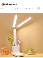 Lámpara De Escritorio Doble LED Con Luz Nocturna Toque 3 Niveles Regulables Recargable Por USB Protección Para Los Ojos Plegable Para Lectura En La Cama - details 19