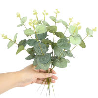 5/10Pcs Hojas De Eucalipto Artificiales Verdes Para Decoración De Boda Jardín Exterior Hogar Adornos De Mesa Corona Accesorios - details 23