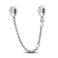 Nueva Cadena De Seguridad De Mariposa Margarita Con Perla De Plata 925 Para Mujeres Joyería De Bricolaje DIY Regalo Charm - details 6