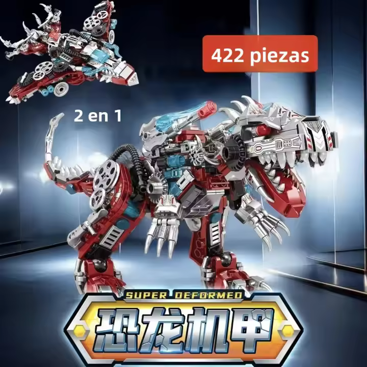 Bloques De Construcción 2en1 Dino Indominus Rex Jurrásico Modelo Mecánico Educativo Para Niños Set De Bloques Pequeños Compatible Con Lego - 1