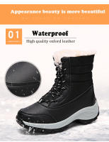 Botas De Mujer Impermeables Con Plataforma Para Invierno 2023 Botas De Tobillo Con Peluche Aislante Botas De Nieve Para Exterior - details 10