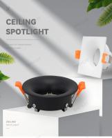 Spotlight LED MR16 Anti-estrujón Fixture De Aleación De Aluminio En Forma Redonda Y Cuadrada GU10 Para Iluminación Integrada - details 0
