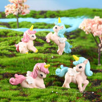 4pc Encantadores Unicornios De Animal Creativo En Dibujos Animados Adorno Miniatura PVC Para Manualidades Y Decoración - details 0