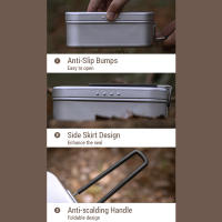 Caja De Almuerzo Campingmoon Plegable De Aluminio 650ml / 1300ml Con Mango Para Camping Picnic Contenedor Bento De Acampar - details 16