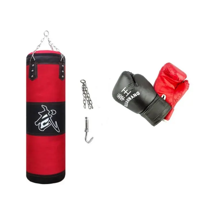 Mediawavestore Kit de Boxeo Todo en Uno con Guantes, Saco y Ganchos de Suspensión para Entrenamiento en Casa - 1