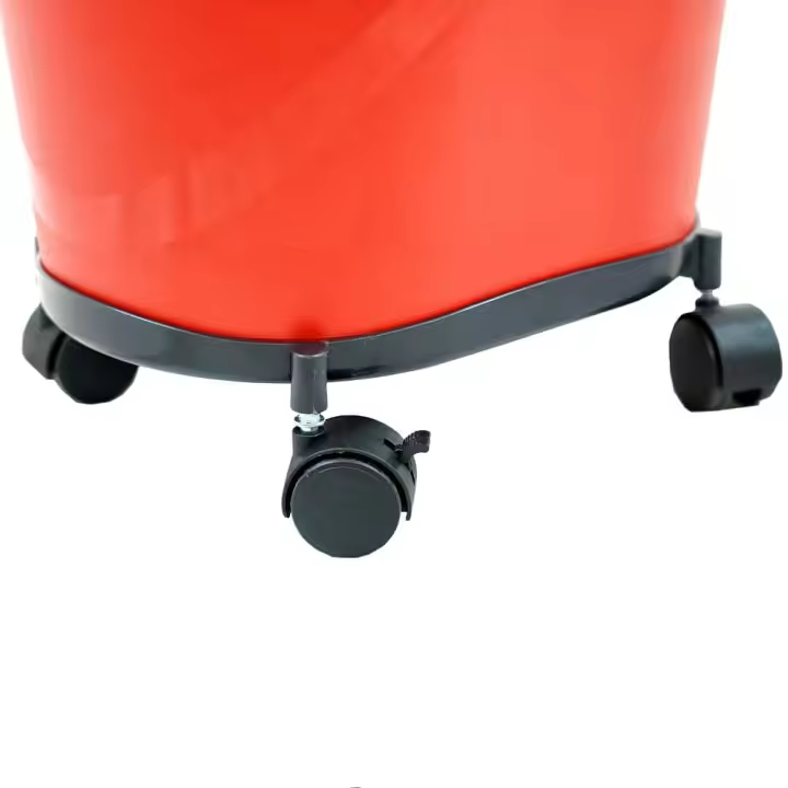 CABLEPELADO Soporte de Cubo Fregona con Ruedas | Menos Esfuerzo | Limpieza Hogar | Incluye 4 Ruedas | Freno en 2 Ruedas | Medidas: 21 cm Largo x 30 cm Ancho x 9 cm Alto | PVC | Rojo - 1