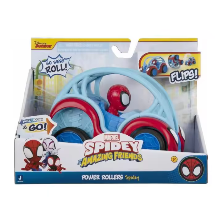 Hasbro SPIDEY AND HIS AMAZING FRIENDS COCHE POWER ROLLERS SPIDEY DE JAZZWARES - Vehículo de Superhéroe para Niños de 3 Años - 1