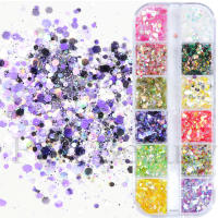 1Caja De Brillo De Uñas Iridescente Hexagonal Mermaid Con Lentejuelas Holográficas Pówer De Paillettes Para Esmalte De Uñas Decoraciones LYDJ - details 6