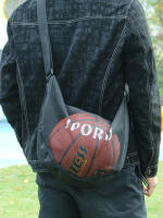Bolsa De Hombro Ajustable Para Baloncesto En Malla Con Bolsillo Cremallera De Tela De Malla Monedero Para Deporte Unisex - details 5