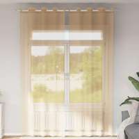 vidaXL Cortinas de gasa con ojales 2 uds naranja 140x300 cm en color orange/Arena/Marrón claro y más | protección solar decorativa para ventanas hogar oficina dormitorio fácil de instalar - details 1