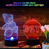 Lámpara Nocturna LED 3D Con Base Y Hojas De Acrílico Transparentes Control Remoto Y Cables USB Ajustable 16 Colores 4 Modos - details 6