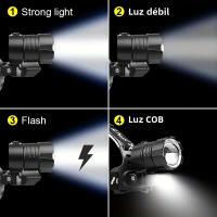 Linterna Frontal LED COB XHP360 Recargable USB XHP199 Con Zoom Y Protección Contra El Agua Para Actividades Al Aire Libre - details 5