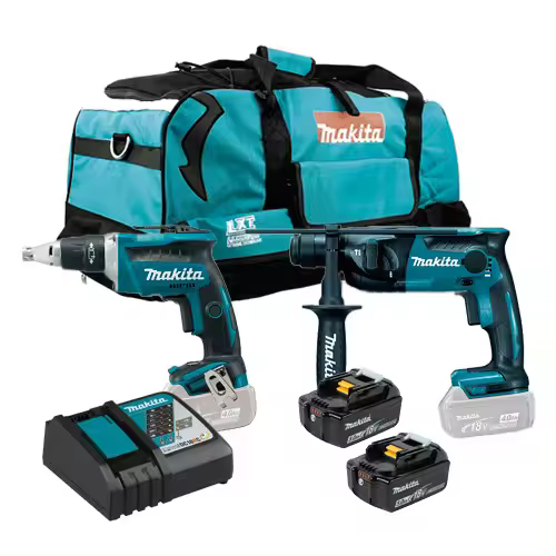 MAKITA - Kit Pladur MAKITA atornillador de pladur DFS452Z +  martillo electroneumático DHR165Z + 2 Baterías 5.0Ah + cargador rapido + Trolley MAKITA REGALO - 1