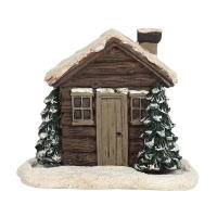 Adorno De Navidad Rústica Casa De Humo Con Conos De Incienso Burner De Resina Regalo De Fiestas Decoración De Navidad - details 0