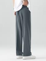 Nuevos Pantalones Casuales Para Hombre Verano 2023 Poliéster Transpirable Moda Coreana Cintura Semi-Ancha Pierna Recta Suelta - details 9