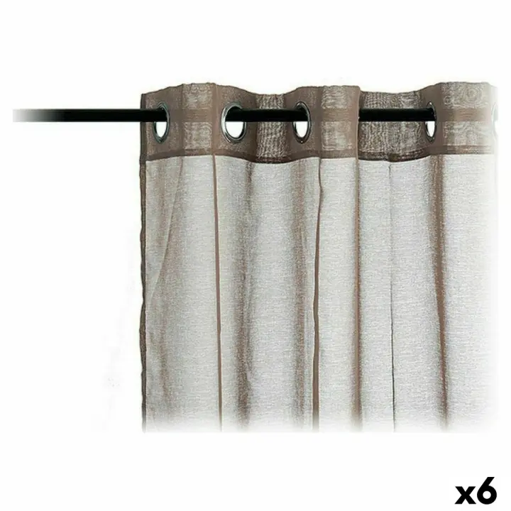 Cortinas 140 x 260 cm Marrón (6 Unidades) - 1