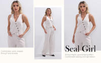 Set de 2 piezas verano - Top sin mangas y pantalón recto casual - details 7