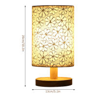 Lámpara De Mesa De Madera USB Con Sombrilla Cilíndrica Luz Nocturna Para El Dormitorio Decoración De Hogar Y Hotel Fuente De Energía Recargable LED Color Amarillo Cálido - details 7