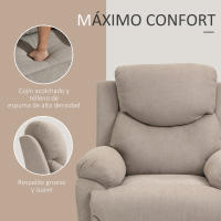 HOMCOM Sillón Reclinable de Salón Sillón Relax Reclinable Manual con Reposabrazos y Reposapiés Carga 150 kg Sofá Relax para Salón Dormitorio Beige - details 2