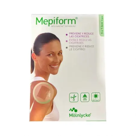 Mepiform Reductor de Cicatrices Apósito para el tratamiento de las cicatrices  5x7.5cm 5ud. - 1